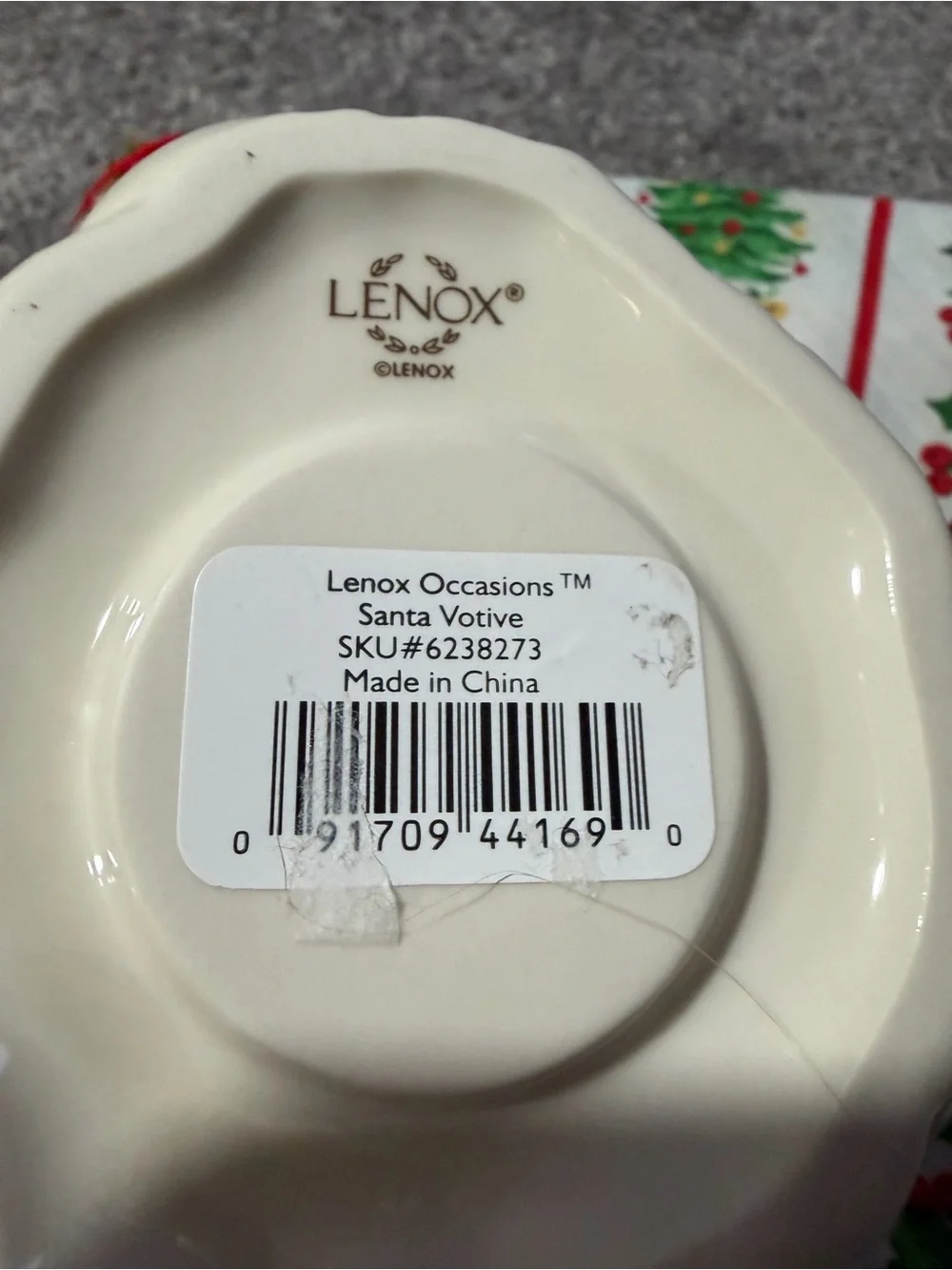 Lenox Festive Santa votive holder.